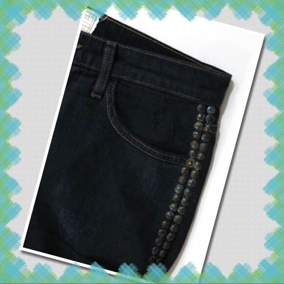 Current/Elliott “The Rolled” Denim Shorts 24 - Picture 2 of 6